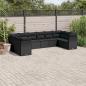 Preview: ARDEBO.de - 10-tlg. Garten-Sofagarnitur mit Kissen Schwarz Poly Rattan