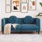 Preview: ARDEBO.de - Sofa mit Kissen 2-Sitzer Blau Samt