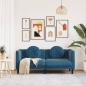Preview: Sofa mit Kissen 2-Sitzer Blau Samt