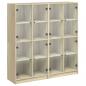 Preview: Bücherschrank mit Türen Sonoma-Eiche 136x37x142cm Holzwerkstoff