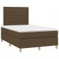 Preview: Boxspringbett mit Matratze & LED Dunkelbraun 120x190 cm Stoff