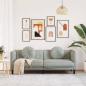 Preview: Sofa mit Kissen 3-Sitzer Hellgrau Samt