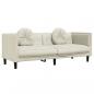 Preview: Sofa mit Kissen 3-Sitzer Creme Samt