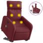Preview: Massagesessel mit Aufstehhilfe Weinrot Stoff