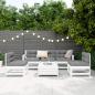 Preview: 6-tlg. Garten-Sofagarnitur Weiß Massivholz Kiefer
