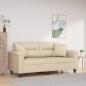 Preview: ARDEBO.de - 2-Sitzer-Sofa mit Kissen Creme 140 cm Mikrofasergewebe