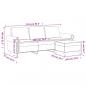 Preview: 3-Sitzer-Sofa mit Hocker Dunkelgrau 180 cm Samt