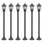 Preview: ARDEBO.de - Garten-Pollerleuchte 6 Stk. E27 110 cm Aluminium Dunkelgrün
