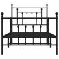 Preview: Bettgestell mit Kopf- und Fußteil Metall Schwarz 80x200 cm