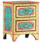 Preview: ARDEBO.de - Handbemalter Nachttisch 40×30×50 cm Mango Massivholz