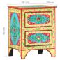Preview: Handbemalter Nachttisch 40×30×50 cm Mango Massivholz