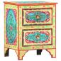 Preview: Handbemalter Nachttisch 40×30×50 cm Mango Massivholz