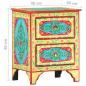 Preview: Handbemalter Nachttisch 40×30×50 cm Mango Massivholz
