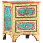 Preview: Handbemalter Nachttisch 40×30×50 cm Mango Massivholz