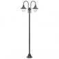 Preview: ARDEBO.de - Garten-Pollerleuchte E27 220 cm Aluminium 2-Laterne Bronze 