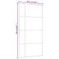 Preview: Schiebetür ESG Glas und Aluminium mattiert 102,5x205 cm Weiß