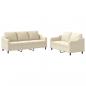 Preview: 2-tlg. Sofagarnitur mit Kissen Creme Stoff
