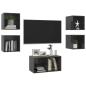 Preview: 5-tlg. TV-Schrank-Set Hochglanz-Grau Holzwerkstoff