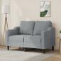 Preview: ARDEBO.de - 2-Sitzer-Sofa Hellgrau 120 cm Stoff