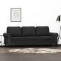 Preview: ARDEBO.de - 3-Sitzer-Sofa Schwarz 180 cm Samt