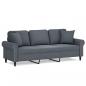 Preview: 3-Sitzer-Sofa mit Zierkissen Dunkelgrau 180 cm Samt