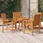 Preview: ARDEBO.de - Garten-Essstühle 4 Stk. Massivholz Akazie
