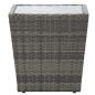 Preview: 5-tlg. Garten-Bistro-Set Poly Rattan und Hartglas Grau 