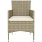 Preview: 5-tlg. Garten-Lounge-Set Poly Rattan Beige