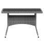 Preview: 5-tlg. Garten-Essgruppe Poly Rattan und Hartglas Grau