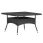 Preview: 5-tlg. Garten-Essgruppe Poly Rattan und Hartglas Schwarz