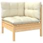 Preview: 8-tlg. Garten-Lounge-Set mit Creme Kissen Massivholz Kiefer
