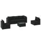 Preview: 6-tlg. Garten-Lounge-Set mit Kissen Poly Rattan Schwarz