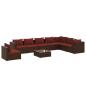 Preview: 9-tlg. Garten-Lounge-Set mit Kissen Poly Rattan Braun
