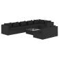 Preview: 9-tlg. Garten-Lounge-Set mit Kissen Schwarz Poly Rattan