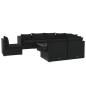 Preview: 9-tlg. Garten-Lounge-Set mit Kissen Poly Rattan Schwarz