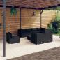 Preview: ARDEBO.de - 9-tlg. Garten-Lounge-Set mit Kissen Poly Rattan Schwarz