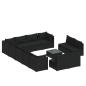 Preview: 13-tlg. Garten-Lounge-Set mit Kissen Schwarz Poly Rattan