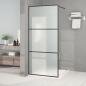 Preview: ARDEBO.de - Duschwand für Begehbare Dusche Schwarz 90x195cm Matt ESG-Glas