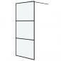 Preview: Duschwand für Begehbare Dusche Schwarz 90x195cm Matt ESG-Glas