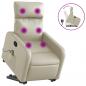Preview: Massagesessel mit Aufstehhilfe Creme Kunstleder