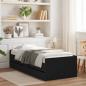 Preview: ARDEBO.de - Bett mit Schubladen Schwarz 75x190 cm