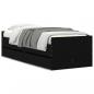 Preview: Bett mit Schubladen Schwarz 75x190 cm
