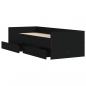 Preview: Bett mit Schubladen Schwarz 75x190 cm