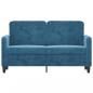Preview: 2-Sitzer-Sofa Blau 120 cm Samt
