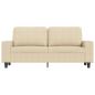 Preview: ARDEBO.de - 2-Sitzer-Sofa Creme 140 cm Stoff