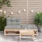 Preview: Gartensofa ohne Armlehnen mit Kissen und Hocker