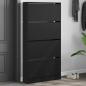 Preview: ARDEBO.de - Schuhschrank mit 4 Klappen Schwarz 80x21x163,5 cm