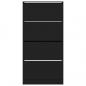 Preview: Schuhschrank mit 4 Klappen Schwarz 80x21x163,5 cm