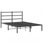 Preview: Bettgestell mit Kopfteil Metall Schwarz 135x190 cm