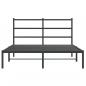 Preview: Bettgestell mit Kopfteil Metall Schwarz 135x190 cm